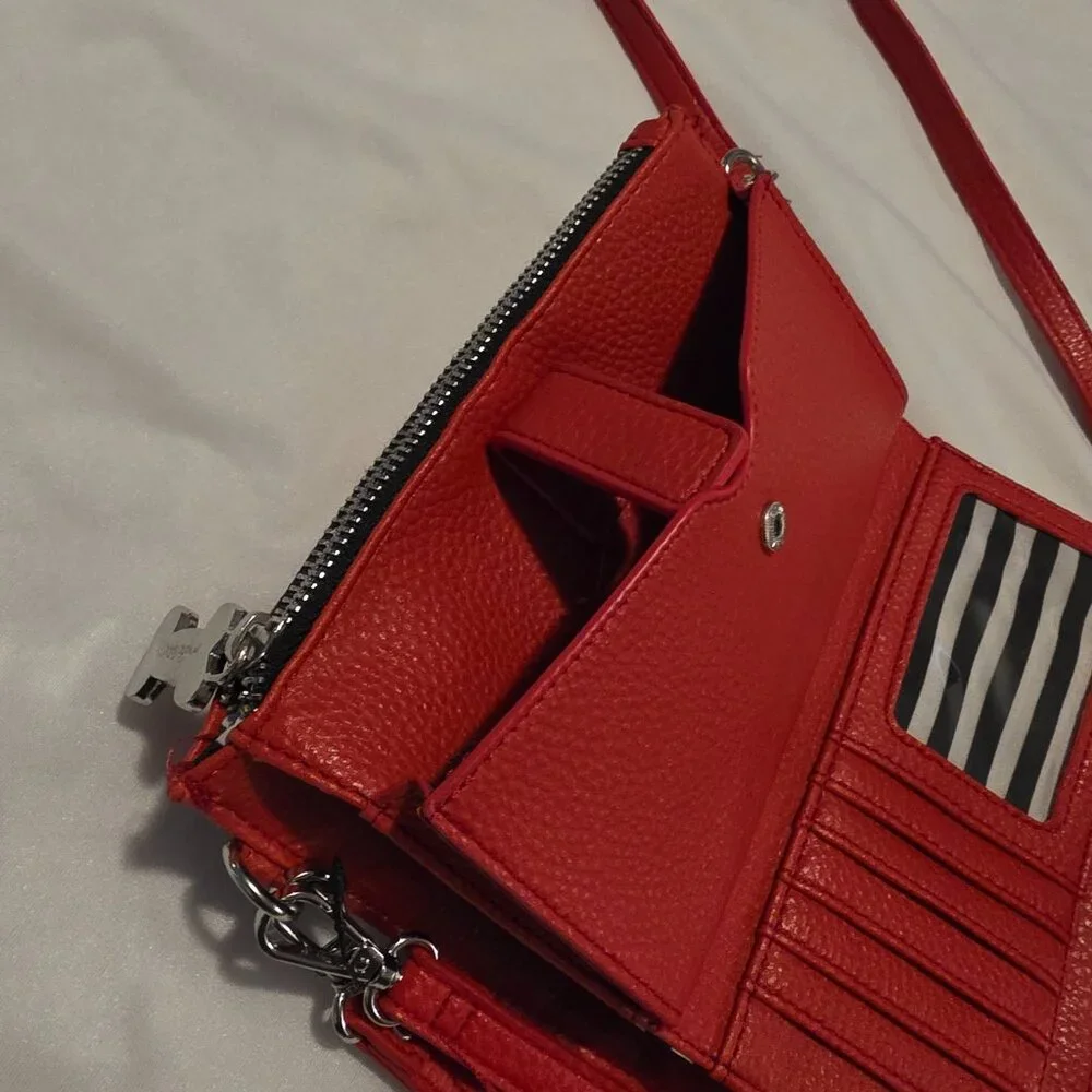 Marc Tetro Crossbody Wristlet Wallet Purse Dog Red Kitschy